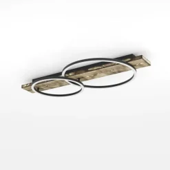 Loftlamper|Pendellamper ^ EGLO LED-loftlampe Boyal, brun, længde 78 cm, træ, 2 lyskilder.