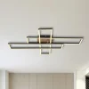 Globo Loftlamper|Loftlamper > LED-loftlampe Dakari, længde 80 cm, sort/træ, 3 lyskilder.
