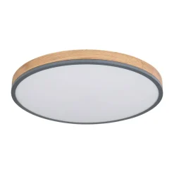 Globo Gang|Loftlamper > LED-loftlampe Doro, Ø 60 cm, mørk grafit/træ, træ, CCT