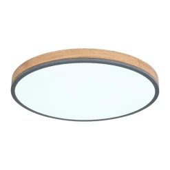 Globo Gang|Loftlamper > LED-loftlampe Doro, Ø 60 cm, mørk grafit/træ, træ, CCT