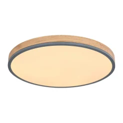 Globo Gang|Loftlamper > LED-loftlampe Doro, Ø 60 cm, mørk grafit/træ, træ, CCT