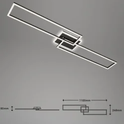 Briloner Arbejdsrum/Kontor > LED-loftlampe Frame CCT fjernbetjening sort