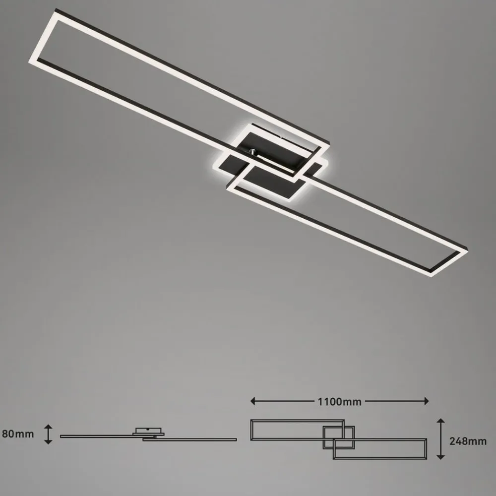 Briloner Arbejdsrum/Kontor > LED-loftlampe Frame CCT fjernbetjening sort
