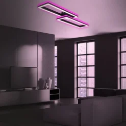 Briloner Gang|Loftlamper > LED-loftlampe Frame 2 lyskilder RGBW baggrundsbelysning 119,5 cm