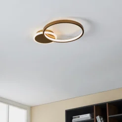 EGLO Loftlamper|Loftlamper > LED-loftlampe Gafares, guld, aluminium, 41 cm fjernbetjening CCT