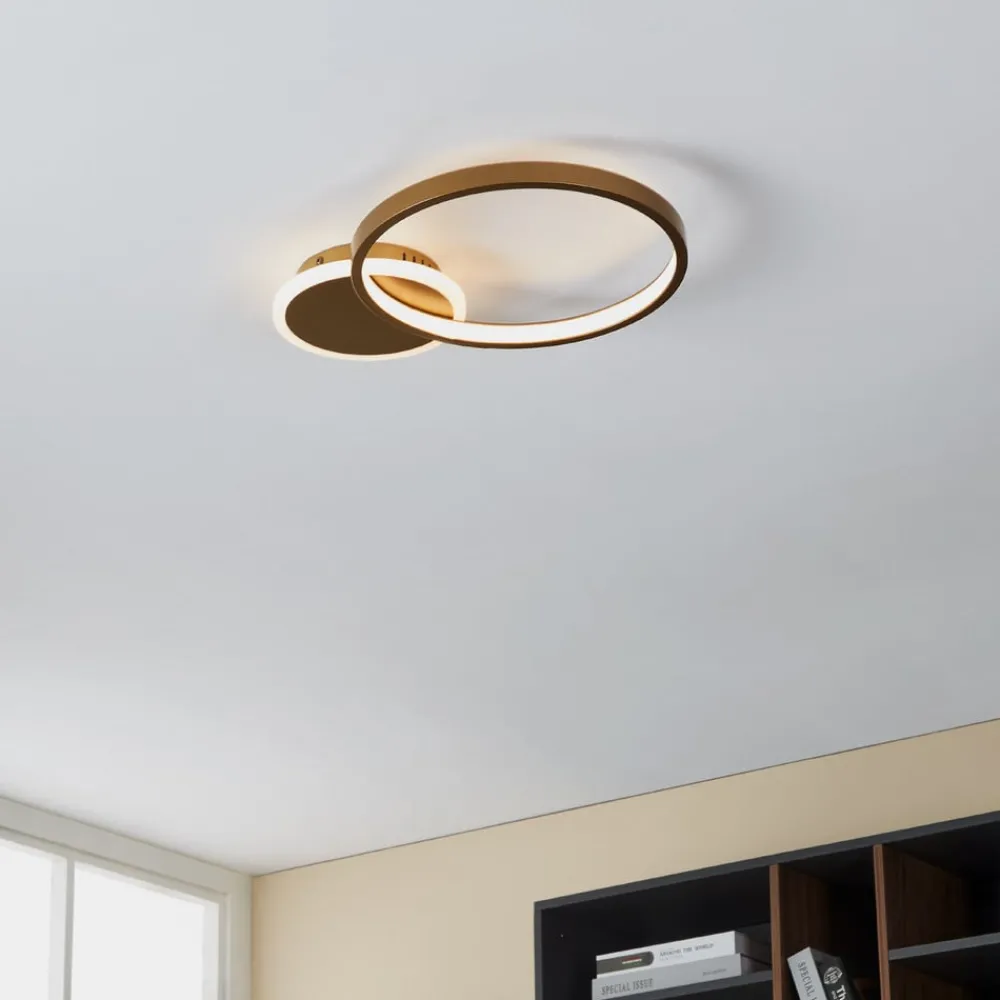 EGLO Loftlamper|Loftlamper > LED-loftlampe Gafares, guld, aluminium, 41 cm fjernbetjening CCT