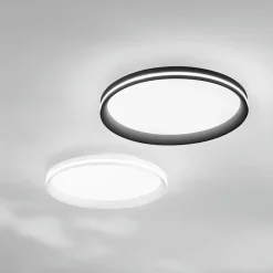 Loftlamper ^ Fabas Luce LED-loftlampe Isy, sort, Ø 45 cm, metal, CCT, dæmpbar
