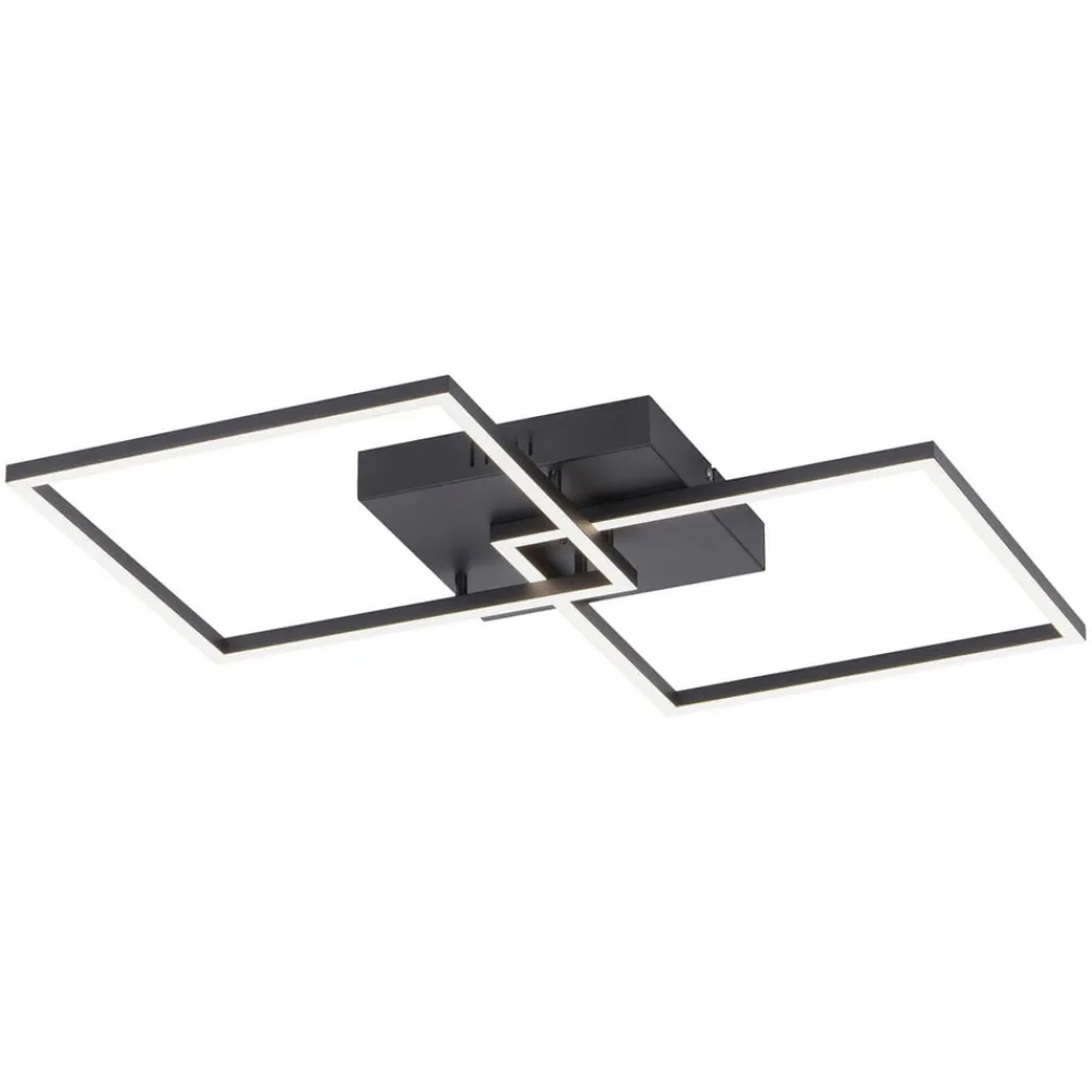 JUST LIGHT. GmbH Loftlamper > LED-loftlampe Iven, dæmpbar, sort, 53x53cm