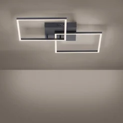JUST LIGHT. GmbH Loftlamper > LED-loftlampe Iven, dæmpbar, sort, 53x53cm