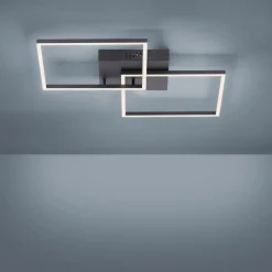 JUST LIGHT. GmbH Loftlamper > LED-loftlampe Iven, dæmpbar, sort, 53x53cm