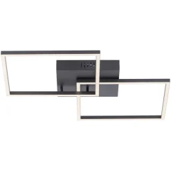JUST LIGHT. GmbH Loftlamper > LED-loftlampe Iven, dæmpbar, sort, 53x53cm