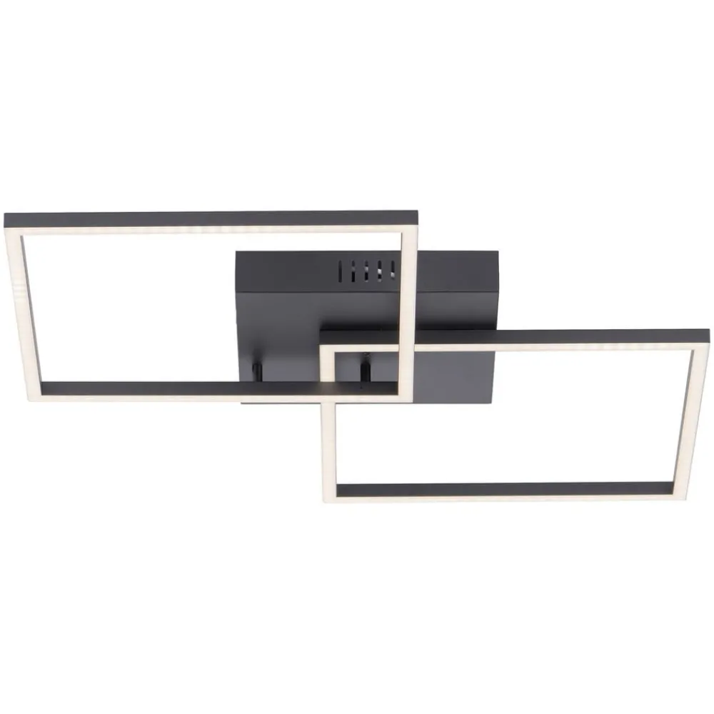 JUST LIGHT. GmbH Loftlamper > LED-loftlampe Iven, dæmpbar, sort, 53x53cm