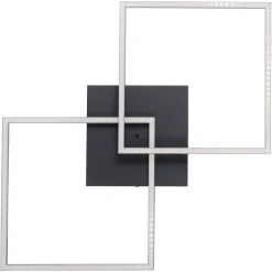 JUST LIGHT. GmbH Loftlamper > LED-loftlampe Iven, dæmpbar, sort, 53x53cm