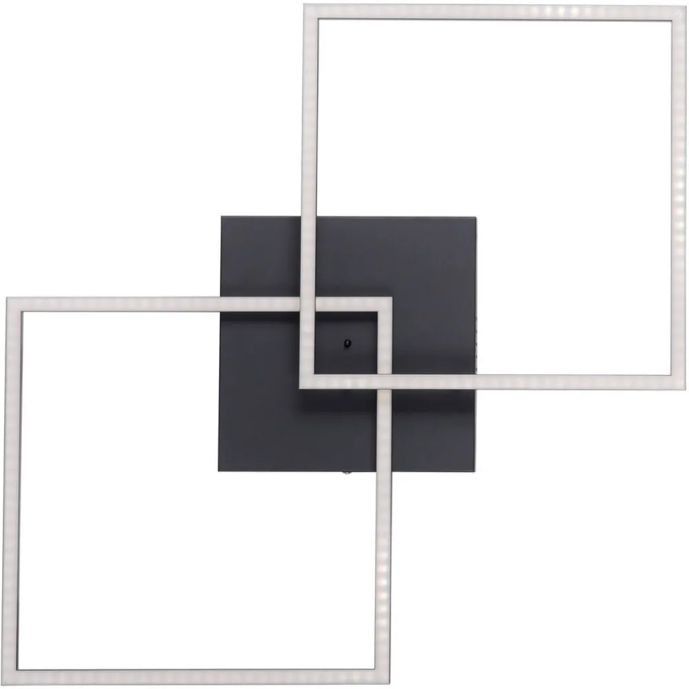 JUST LIGHT. GmbH Loftlamper > LED-loftlampe Iven, dæmpbar, sort, 53x53cm