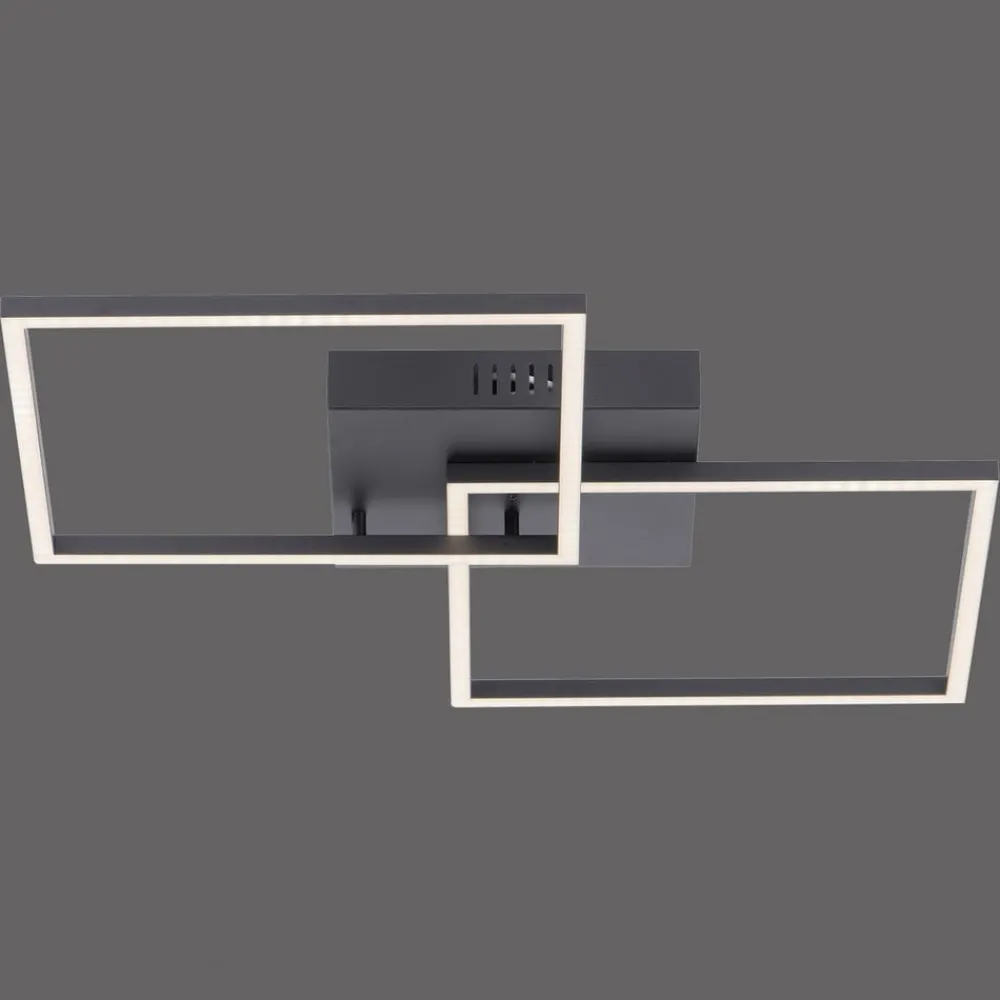 JUST LIGHT. GmbH Loftlamper > LED-loftlampe Iven, dæmpbar, sort, 53x53cm