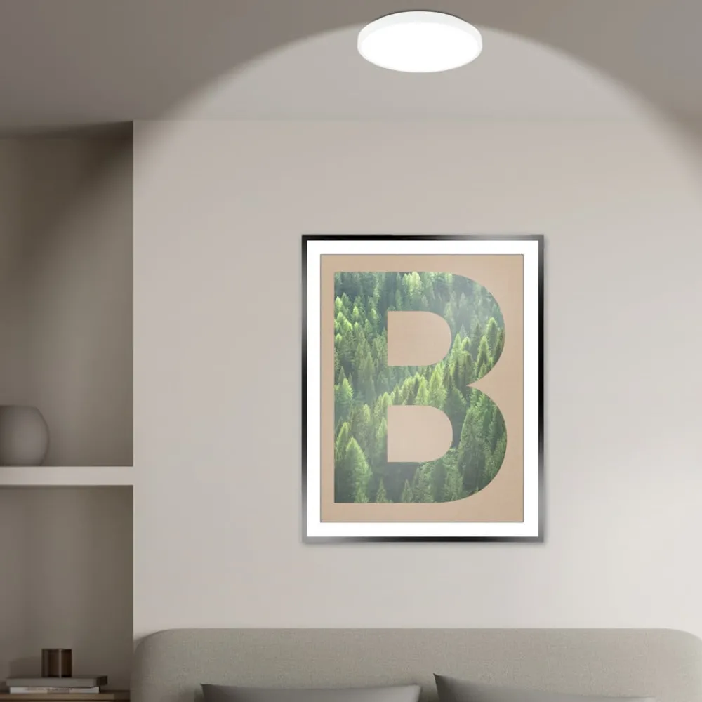 Arbejdsrum/Kontor ^ Briloner LED-loftlampe Kaida, hvid, Ø 30 cm, energiklasse A, 4.000 K
