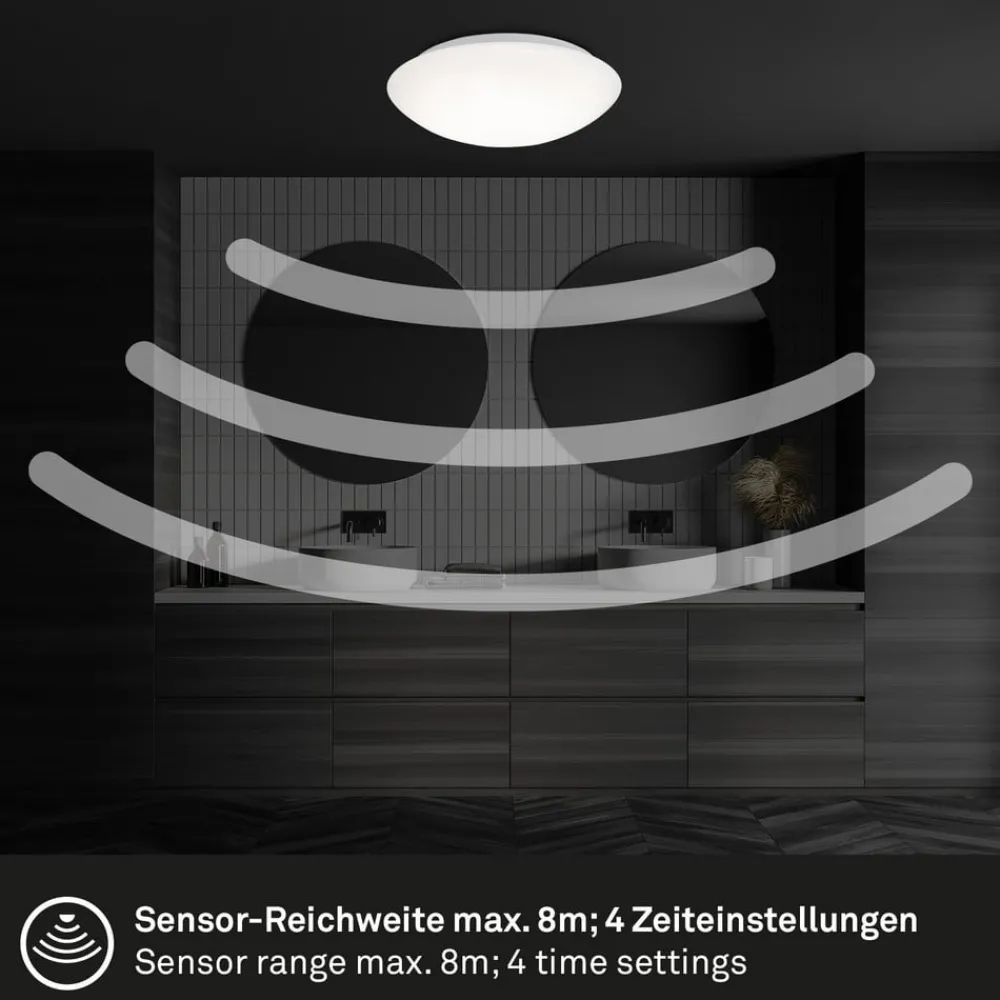 Briloner Loftlamper > LED-loftlampe med sensor Elipso IP44 4.000K Ø38cm