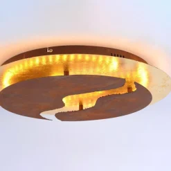 Paul Neuhaus Loftlamper|Loftlamper > LED-loftlampe Nevis, rund, Ø 50 cm, brun-guld