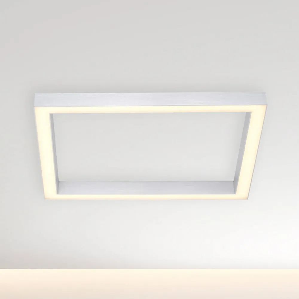 PURE Loftlamper > LED-loftlampe Lines, 55 x 55 cm, sølv, CCT, fjernbetjening