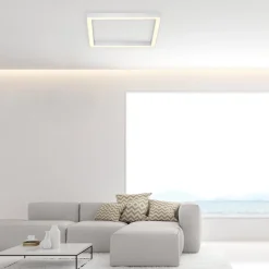 PURE Loftlamper > LED-loftlampe Lines, 55 x 55 cm, sølv, CCT, fjernbetjening
