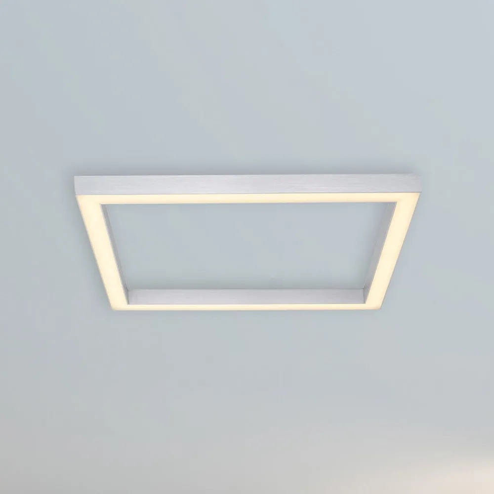 PURE Loftlamper > LED-loftlampe Lines, 55 x 55 cm, sølv, CCT, fjernbetjening