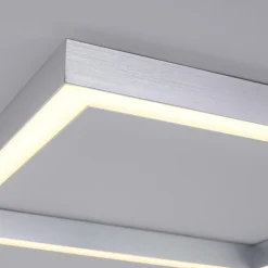 PURE Loftlamper > LED-loftlampe Lines, 55 x 55 cm, sølv, CCT, fjernbetjening