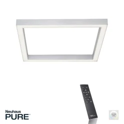 PURE Loftlamper > LED-loftlampe Lines, 55 x 55 cm, sølv, CCT, fjernbetjening