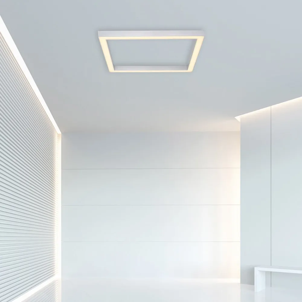 PURE Loftlamper > LED-loftlampe Lines, 55 x 55 cm, sølv, CCT, fjernbetjening