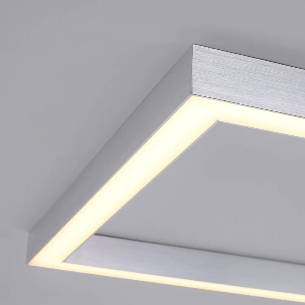 PURE Loftlamper > LED-loftlampe Lines, 55 x 55 cm, sølv, CCT, fjernbetjening