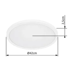 Globo Loftlamper > LED-loftlampe Sapana, hvid, Ø 42 cm, plast, IP44