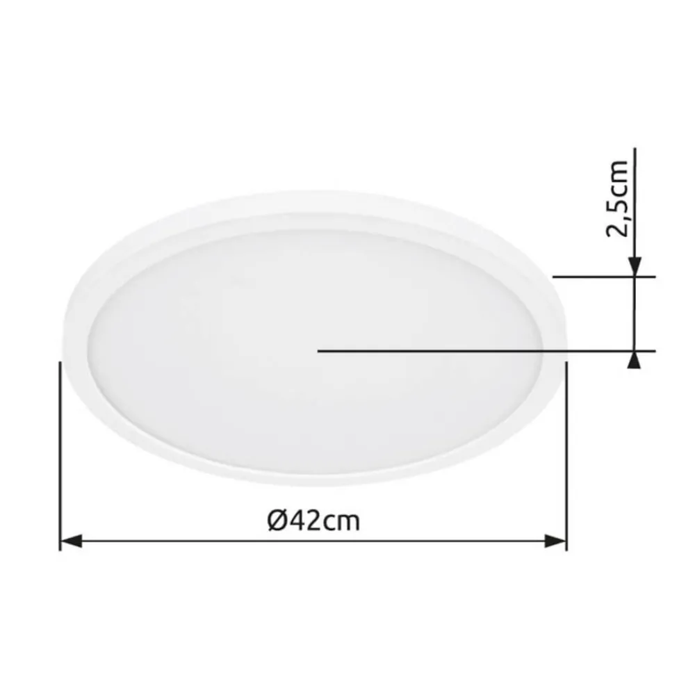 Globo Loftlamper > LED-loftlampe Sapana, hvid, Ø 42 cm, plast, IP44