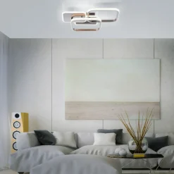 Loftlamper ^ JUST LIGHT. GmbH LED-loftlampe Sevent, kantet, 3.000 K, stål
