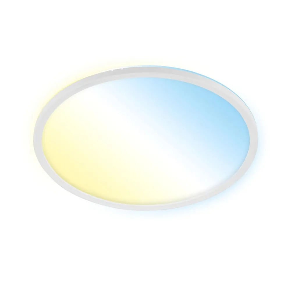Arbejdsrum/Kontor ^ Briloner LED-loftlampe Slim S dæmpbar CCT hvid Ø 29 cm