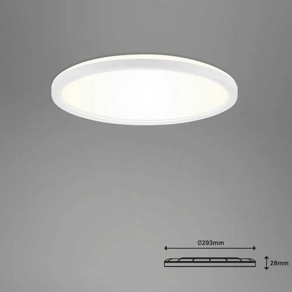 Arbejdsrum/Kontor ^ Briloner LED-loftlampe Slim S dæmpbar CCT hvid Ø 29 cm