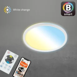 Arbejdsrum/Kontor ^ Briloner LED-loftlampe Slim S dæmpbar CCT hvid Ø 29 cm