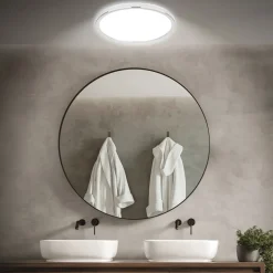 Briloner Loftlamper > LED-loftlampe til badeværelset Pulap, Ø 42 cm, kromfarvet/hvid metal