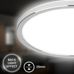 Briloner Loftlamper > LED-loftlampe til badeværelset Pulap, Ø 42 cm, kromfarvet/hvid metal