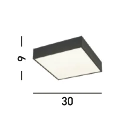 Searchlight Loftlamper > LED-loftlampe til badeværelset Zeus, sort, længde 30 cm, metal