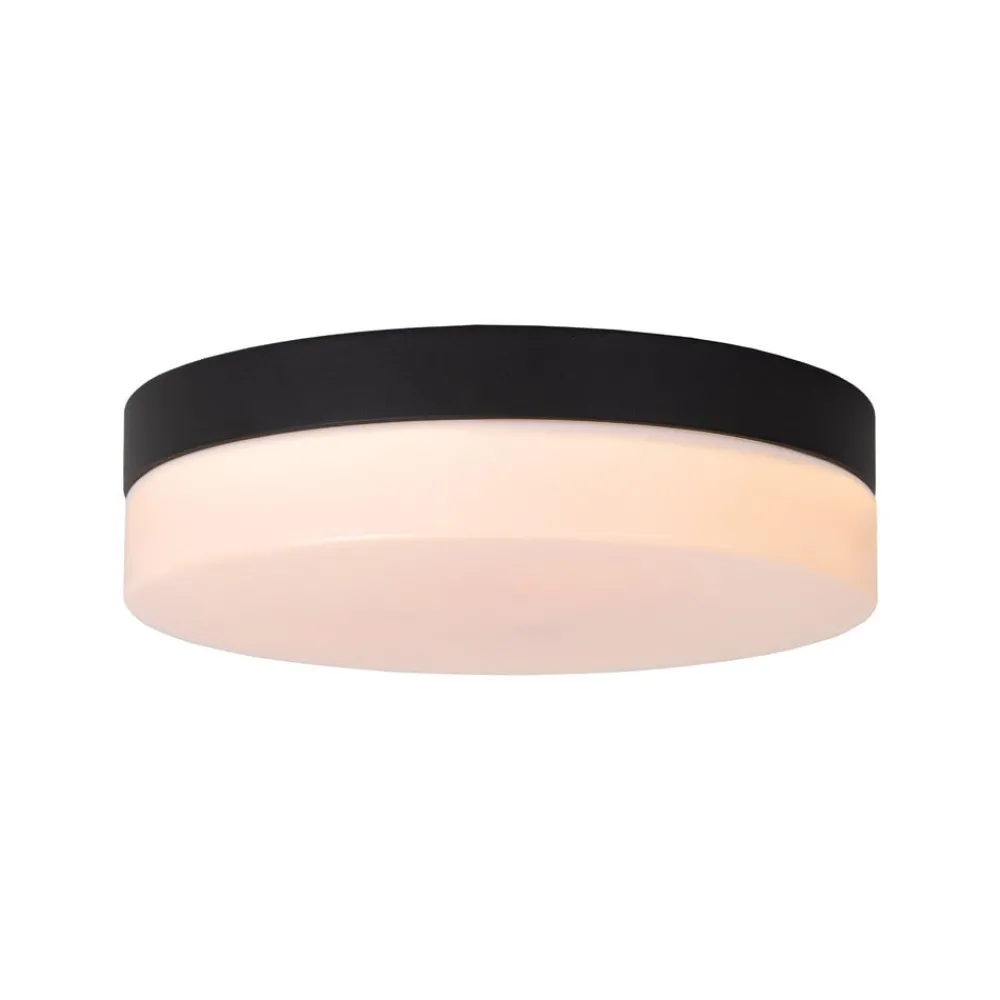 Lucide Loftlamper > LED-loftlampe til badeværelset Biskit, sort, Ø 23 cm, plast