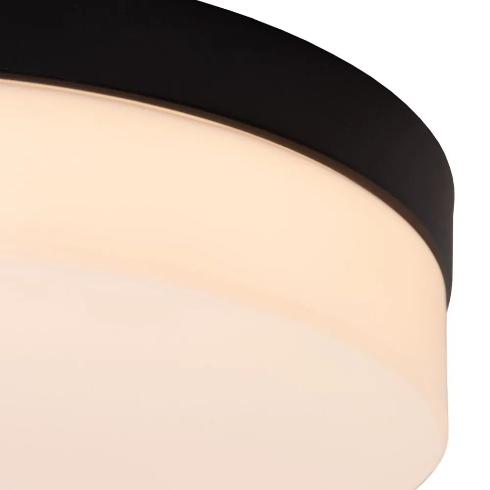 Lucide Loftlamper > LED-loftlampe til badeværelset Biskit, sort, Ø 23 cm, plast
