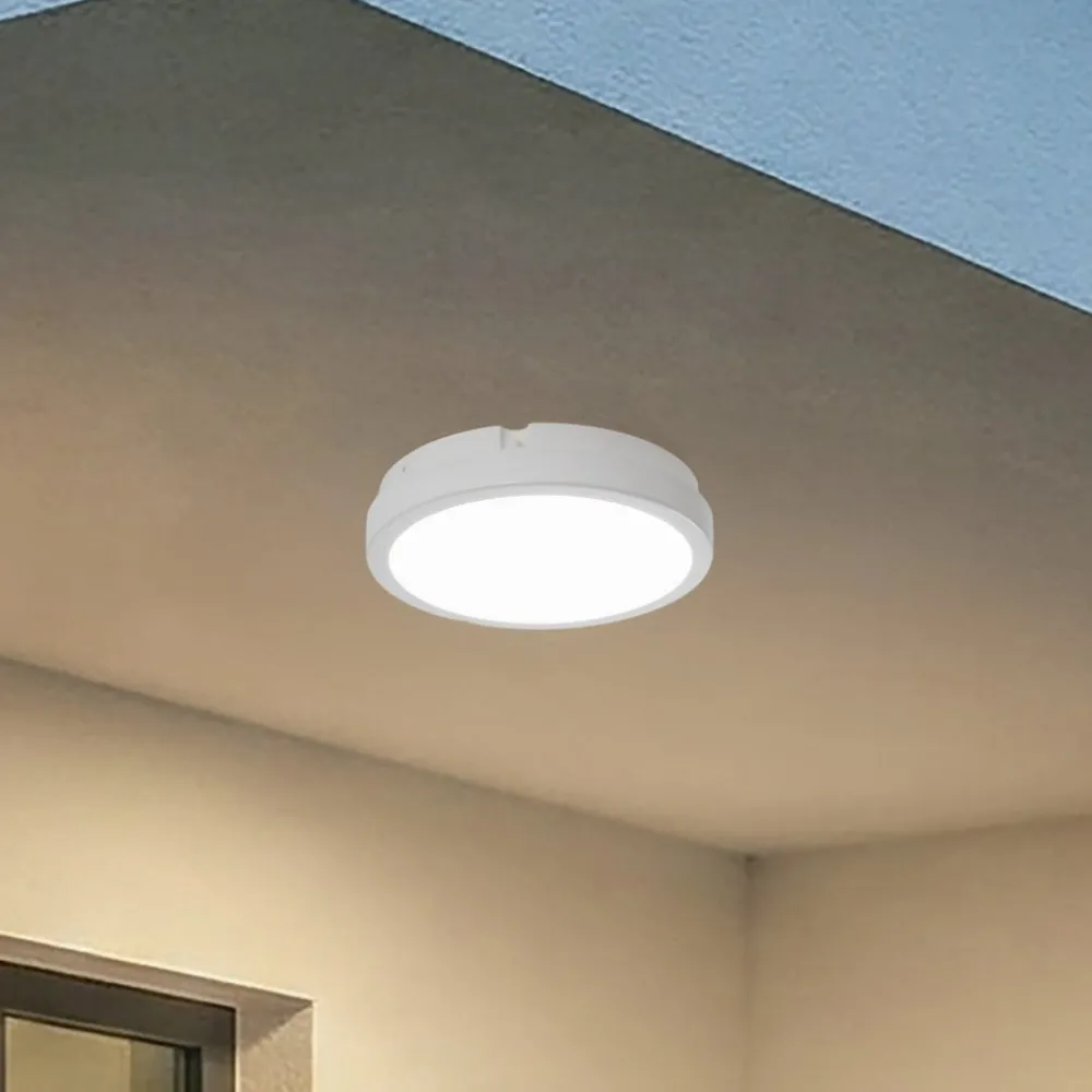 Udendørs Loftlamper ^ Milagro Lighting LED-loftlampe Vera, hvid, plast, Ø 22 cm, IP65