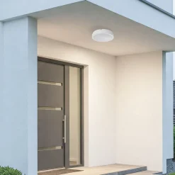 Udendørs Loftlamper ^ Milagro Lighting LED-loftlampe Vera, hvid, plast, Ø 22 cm, IP65