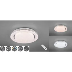 Loftlamper ^ Reality Leuchten LED-loftslampe Atria, Ø 58 cm, hvid, plast, CCT