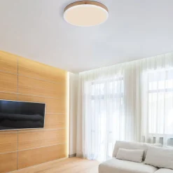Globo Loftlamper > LED-loftslampe Doro Ø 45 cm træ mørk/hvid
