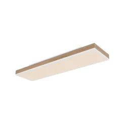 Loftlamper ^ Globo LED-loftslampe Doro, længde 80 cm, mørkt træ, træ, CCT