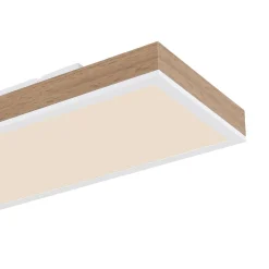 Loftlamper ^ Globo LED-loftslampe Doro, længde 80 cm, mørkt træ, træ, CCT