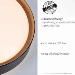 Loftlamper|Loftlamper ^ JUST LIGHT. GmbH LED-loftslampe Emilia 3-trins dæmpbar sort