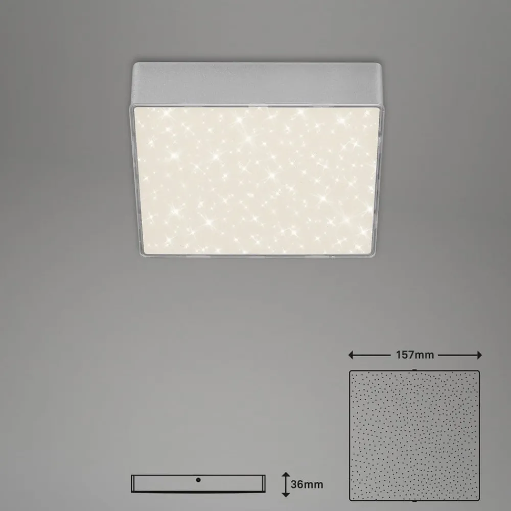 Briloner Loftlamper > LED-loftslampe Flame Star, 15,7 x 15,7 cm sølv