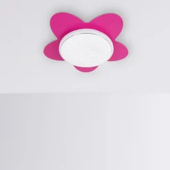 Loftlamper ^ Elobra LED-loftslampe Flower Starlight, pink