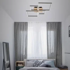 Briloner Loftlamper|Loftlamper > LED-loftslampe Frame, Step dim, 4-lys træ